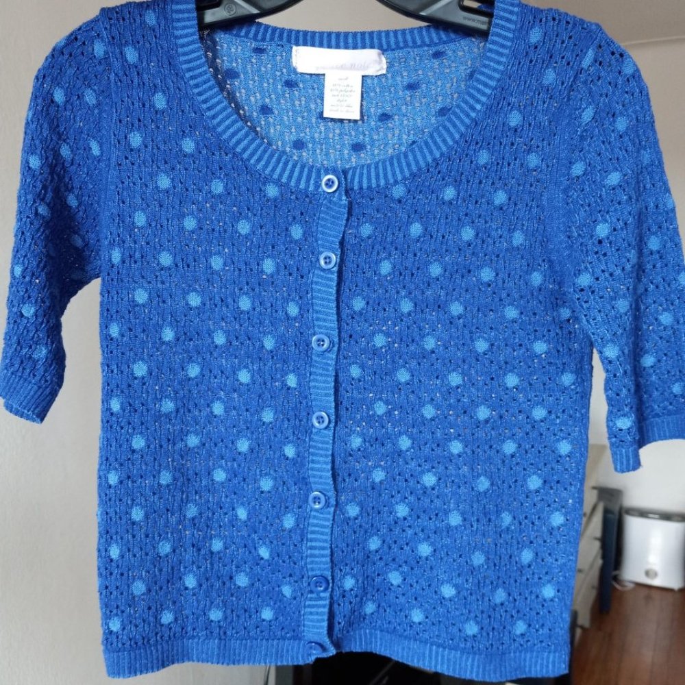 Anthropologie Love Notes Blue Cardigan S